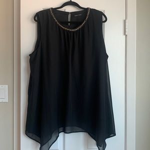 Black Embellished Sleeveless Top